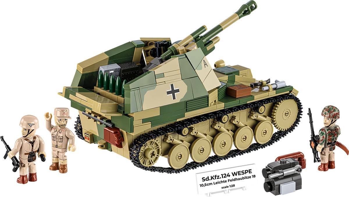 COBI Sd.Kfz. 124 WESPE Executive, Grün, Braun, Schwarz, 3.5 inch x 7.3 inch