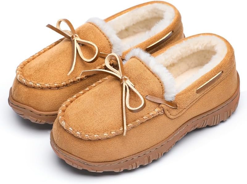 HOMEHOT Boys Moccasin Slippers Memory Foam Kids House Shoes- Nonslip Indoor & Outdoor - Image 7