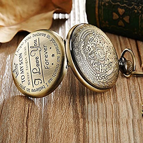 Image of AUGEN Pocket Watch Metal Keychain Son Retro Vintage for Gifting With Key Ring Anti-Rust (Pack Of 1)