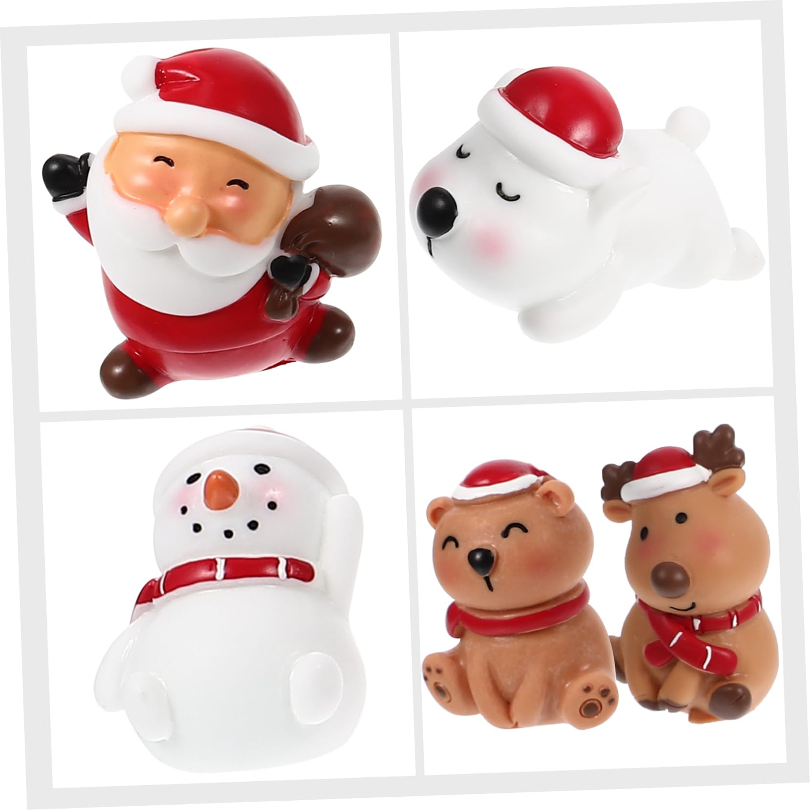 ULTECHNOVO 5 Ensembles Ornements du Père Noël Bonhomme De Neige Faire La Fête Décor De Noël Décoration Mini Aquarium Décorations De Figurines D'aquarium Résine 5 Pièces * 5