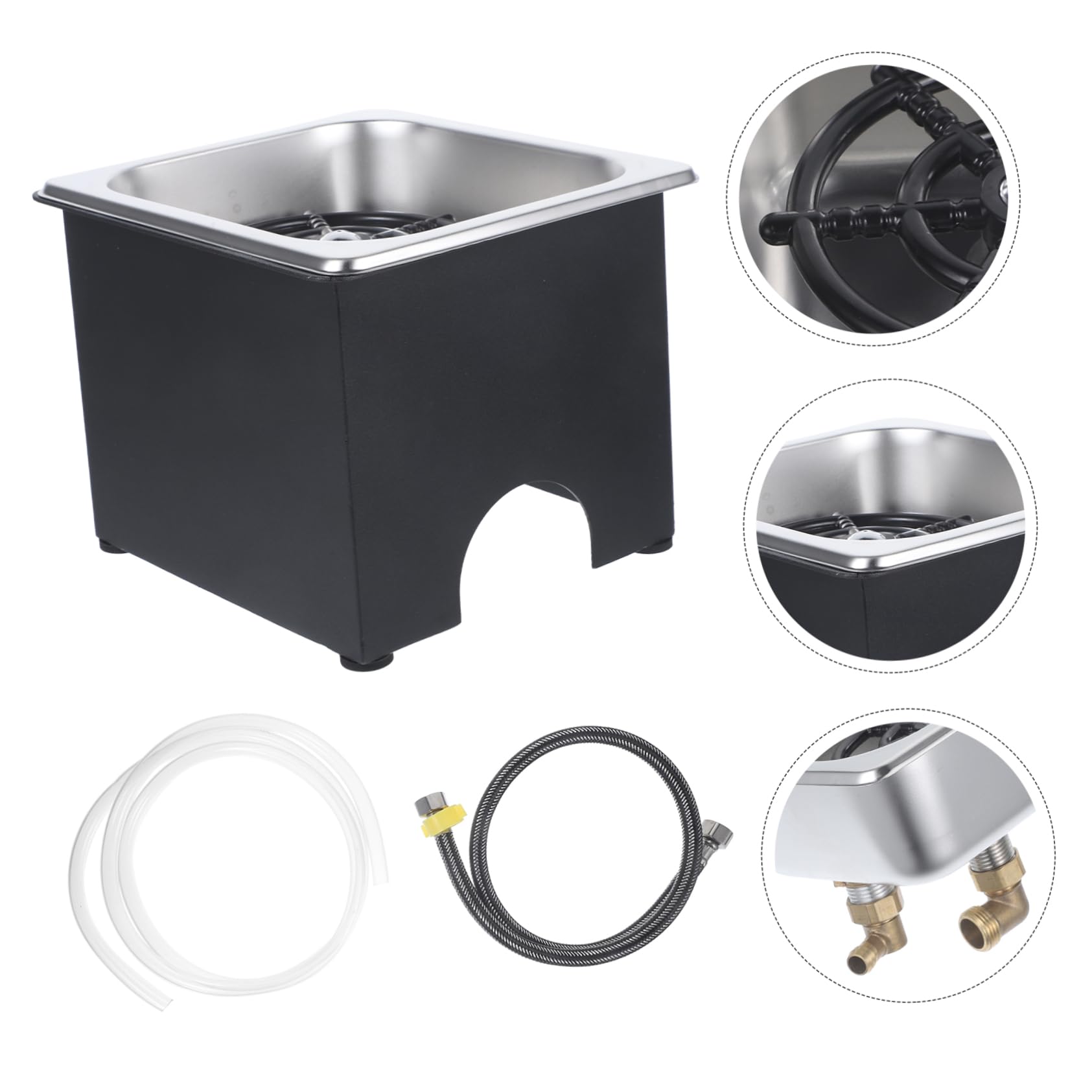 SHINEOFI 1 Set Sciacquatorper Acciaio Inossidabile Lavabicchieri per Bar con Tubo Pulizia Veloce per Bottiglie e Tazze