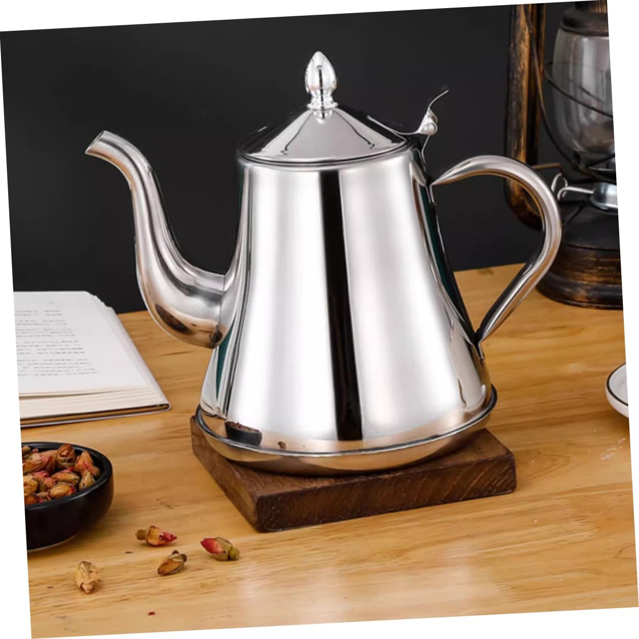 Stainless Kettle with Long Spout and Filter and Teapot for Home Office Camping Easy Water Control for Coffee Lovers