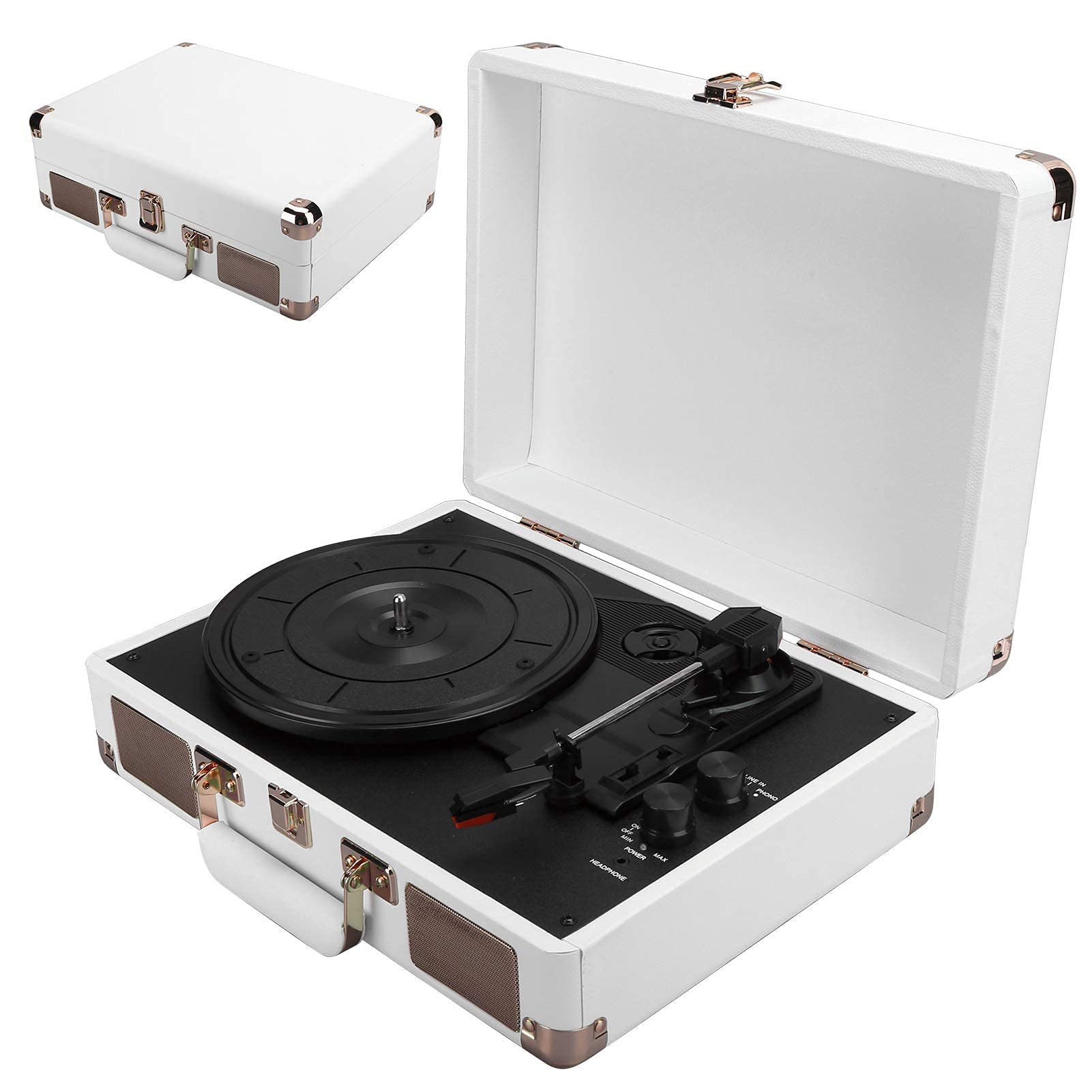 Giradischi in Vinile, Giradischi Portatile Vintage con Bluetooth, 33/45/78 Giri/min, 100/u2011, Supporto per Dischi in Vinile da 7/10/12 Pollici