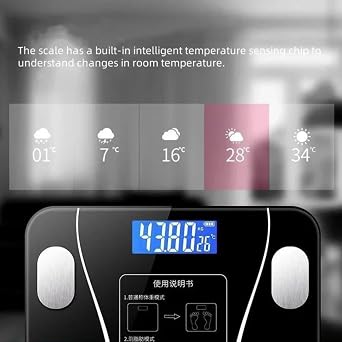 DIGITAL Scale Bluetooth Body Analysis - Digital Smart Weighing-Oil Meter Weighing Smart Android and iOS Compatible - BLACK or GRAY