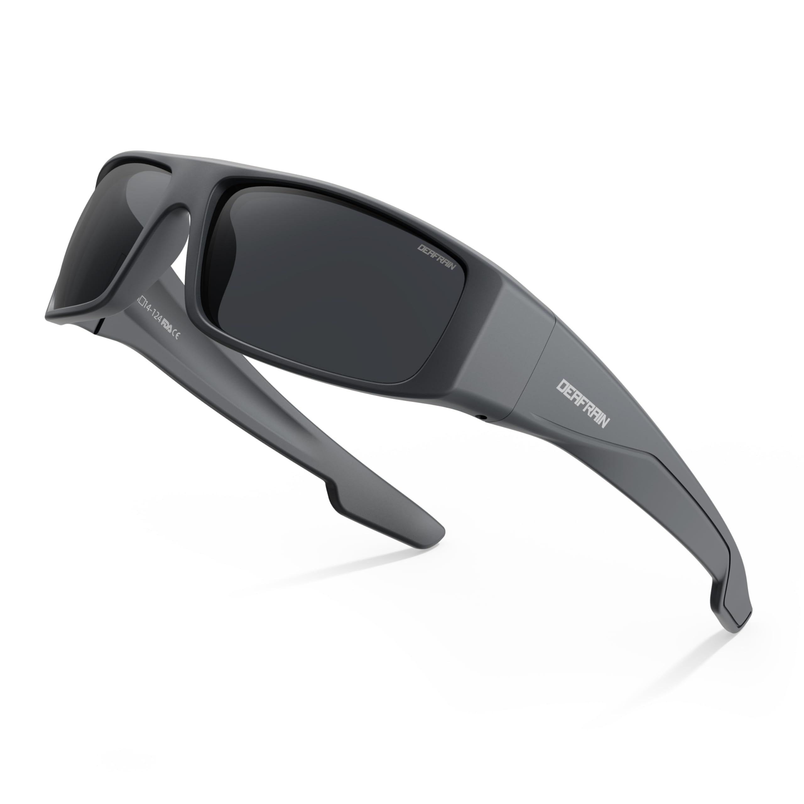 DEAFRAIN Super Dark CAT 4 Lens Polarized Sunglasses for Men Women | Wrap Around, UV400 Category 4 Sport Glasses, For Photophobia, Light Sensitivity, Post Cataract Surgery