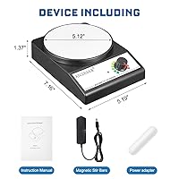 Vista 5 de Agitador Magnético Placa de Agitación Magnética 3000RPM Agitadores de Laboratorio con Barra de Agitación Capacidad Máxima de Agitación 3000mL