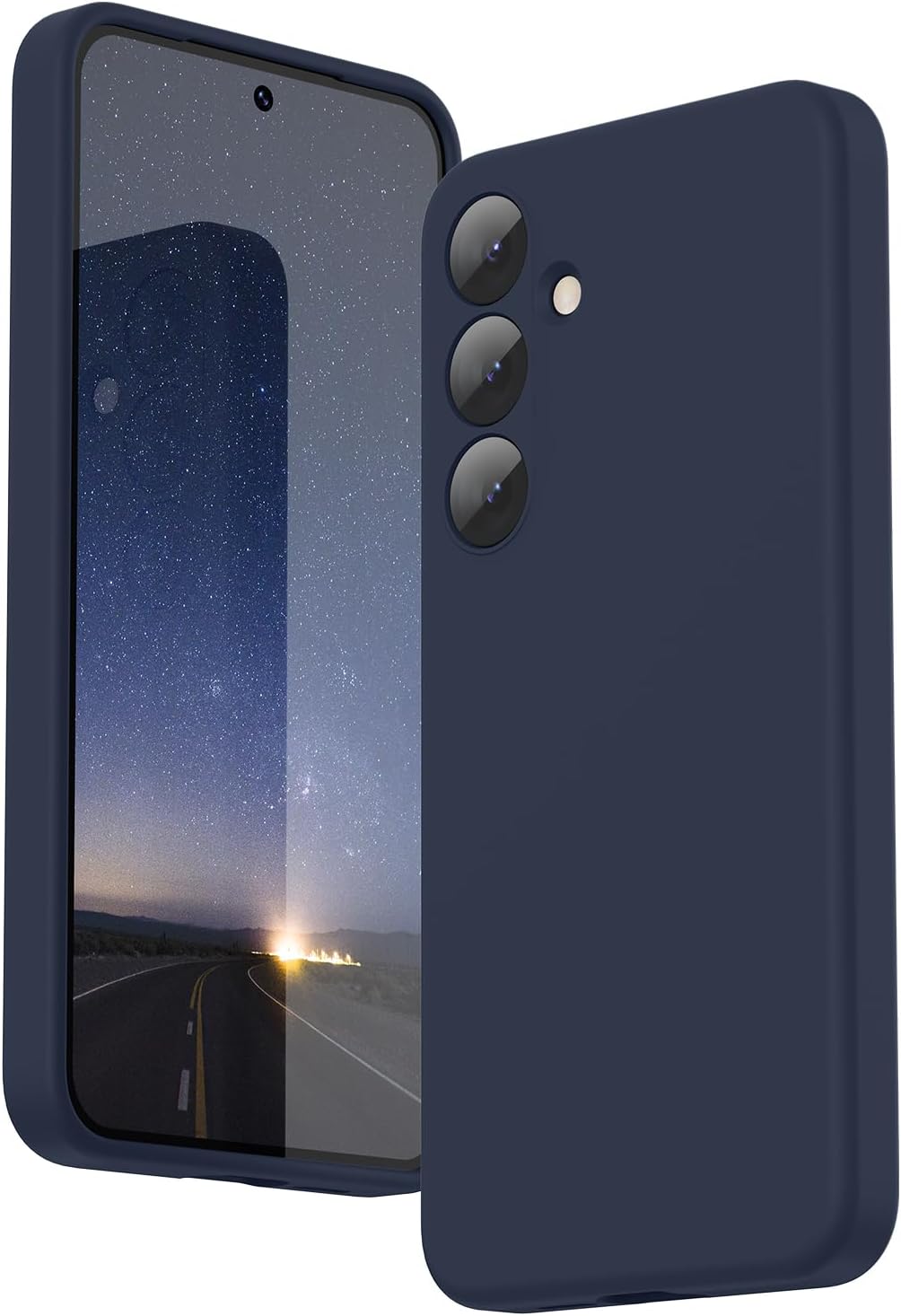 SURPHY Designed for Galaxy S24 Plus Case (6.7 inch, 2024), (Camera Protection + Soft Microfiber Lining) Liquid Silicone Galaxy S24+ Phone Case, Midnight Blue