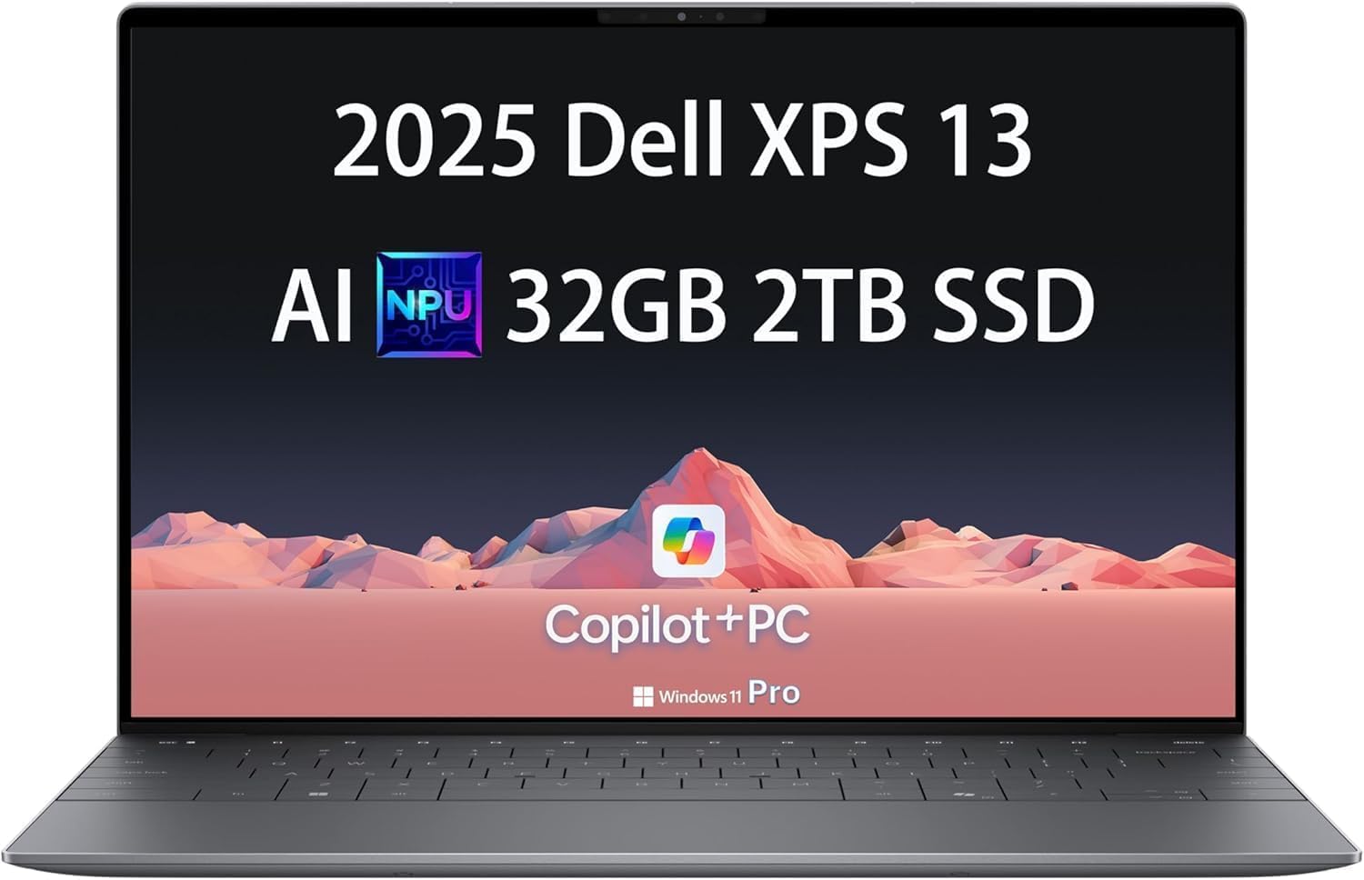 2025 Dell XPS 13 9345 Laptop, Copilot+ AI PC (13.4" FHD+ 120Hz, Qualcomm 12-Core Snapdragon X Elite, 32GB 8448MT/s RAM, 2TB SSD) Thin & Light, 27-Hour Battery Life, IR Webcam, Wi-Fi 7, Win 11 Pro