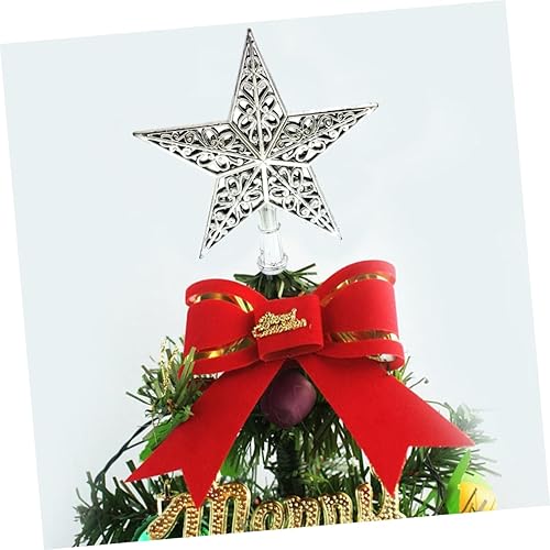Miniatura 2 de PRETYZOOM Árbol de alambre hueco para árbol de Navidad, adornos de estrella para árbol de Navidad, estrella festiva, árbol de Navidad, estrella
