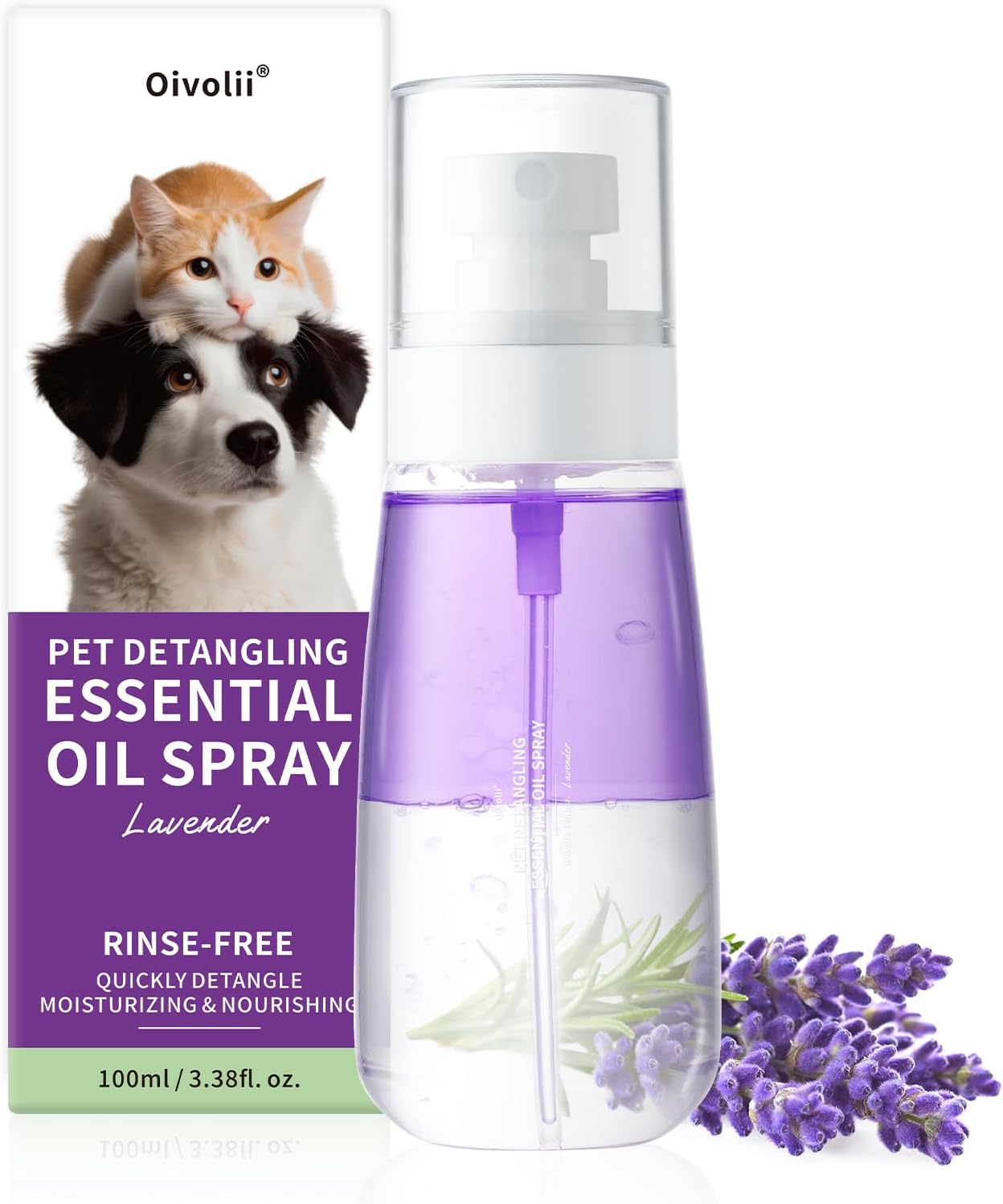 Oivolii Pet Detangler Essential Oil Spray Leave in