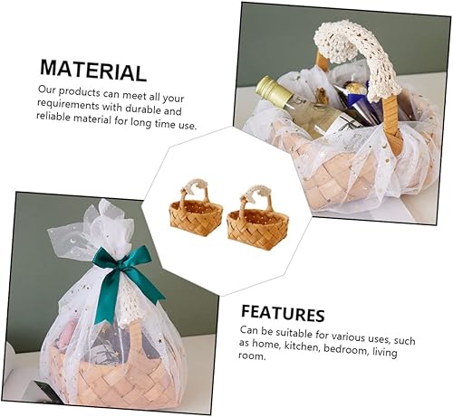 Miniatura 9 de JEWEDECO 2pcs Woven Storage Basket Egg Trays for Deviled Eggs Food Serving Tray Rustic Outdoor Decor Counter Top Basket Strawberry Wicker Picnic