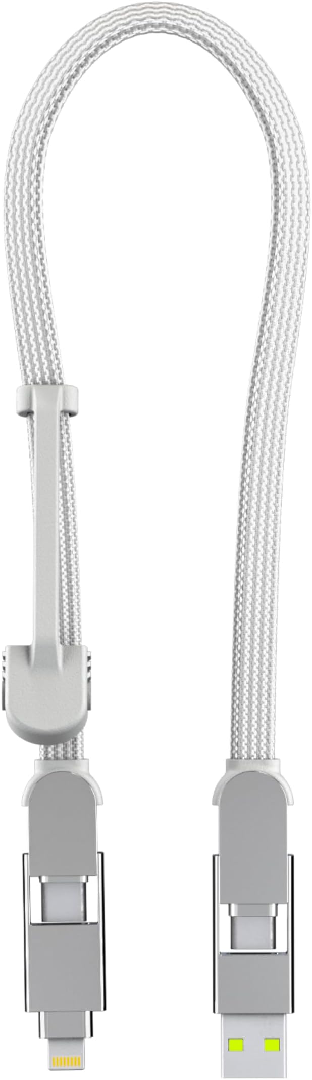 inCharge XL 30cm - USB C Charger Cable, Lightning Cable for Smartphone, Universal Cable Charger 6 in 1, USB Plug, Glacier White, 100W