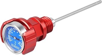 NICECNC Oil Distick with Thermometer Compatible with Yamaha Banshee 350 YFZ350 1987-2006, Replacemen for 4L0-15362-00-00, Red