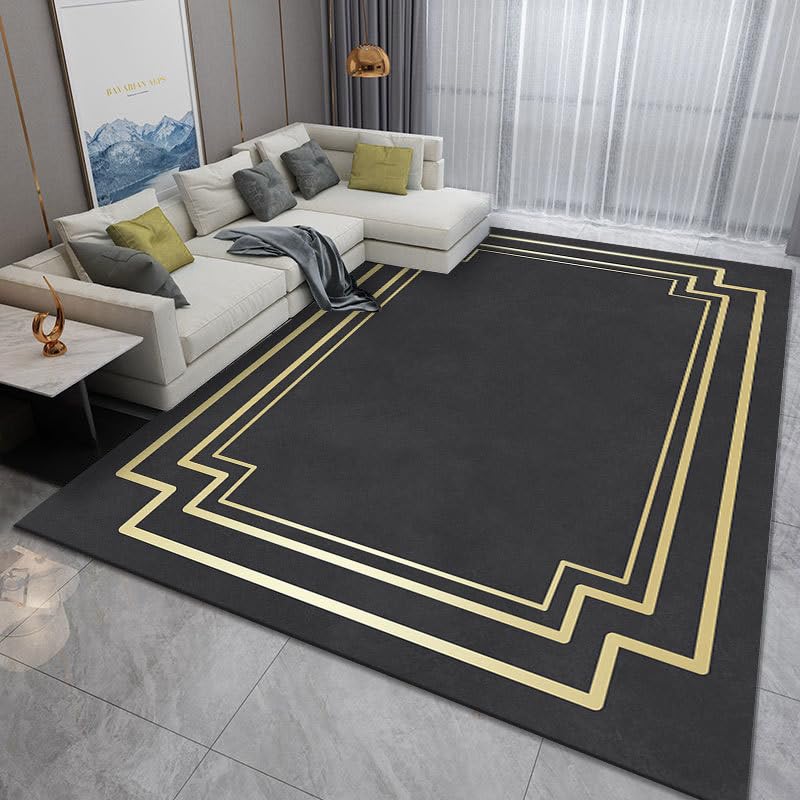 Tapis poils ras lavable et antidérapant pour salon 150x180
