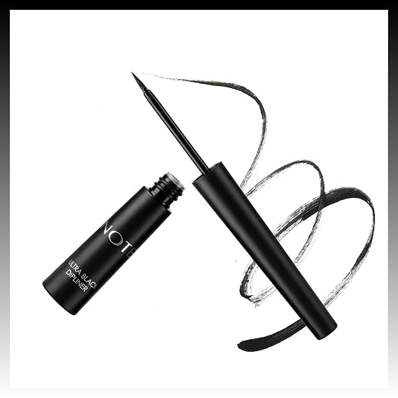 NOTE Cosmetique Ultra Black Dipliner - Fine Felt-Tip Liquid Eyeliner for Sharp, Defined Lines - Long-Wear, High Pigment Eyeliner - 01 Black - 0.15 oz