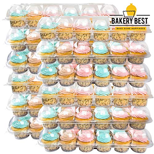 [12 Pack x 24 Ct] KISS MESSY FROSTING GOODBYE! BAKERYBEST Stackable Cupcake Carriers