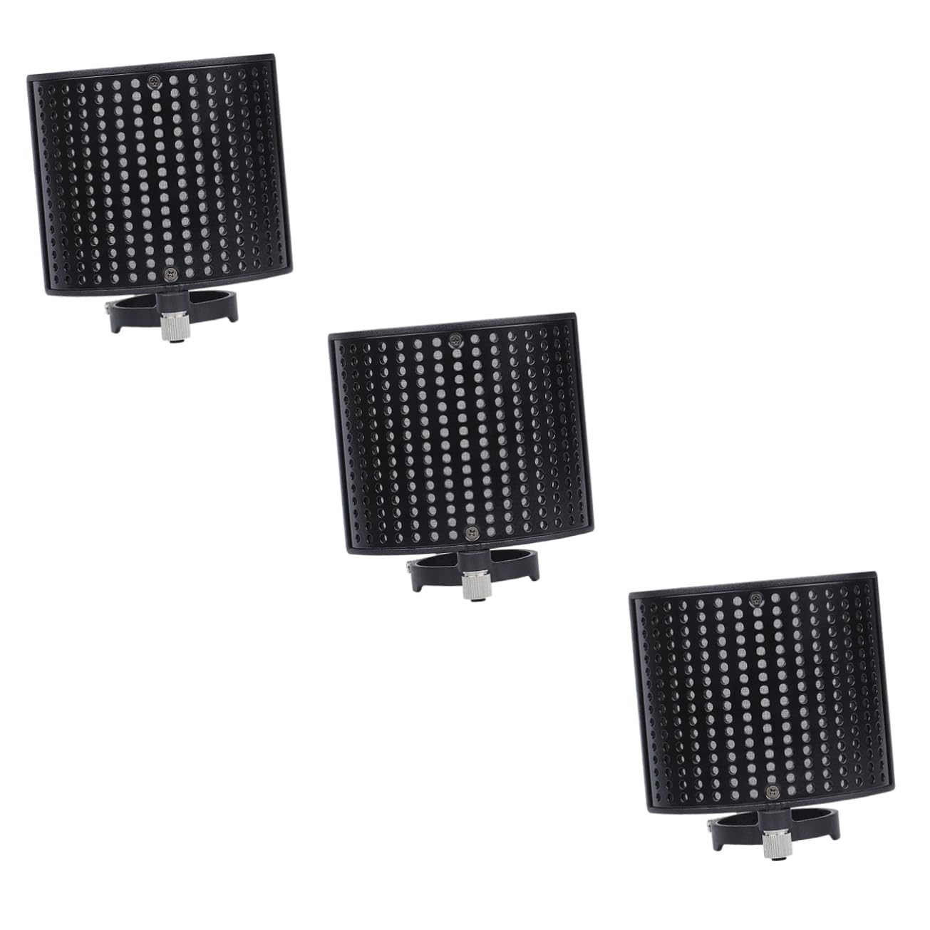 jojofuny 3piezas Panel Aislante De Sonido Para Micrófono Pantalla Absorbente De Ruido Para Grabación y Producción Musical Diseño De Doble Compatible Micrófonos De Negro