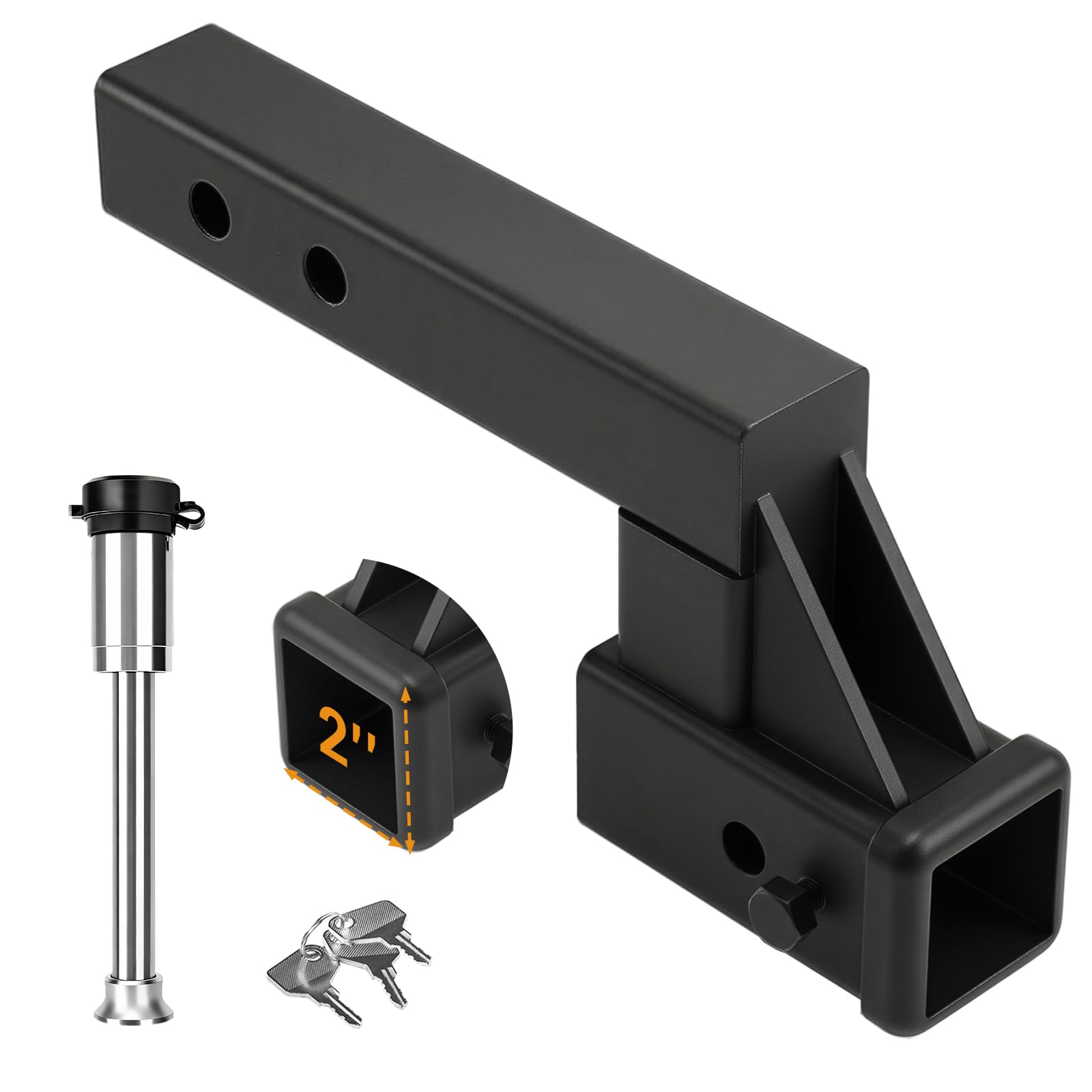 Photo 1 of (incomplete) TOBPEE Trailer Hitch Riser 2 Inch Receiver Hitch Extension with 4-1/4 Inch Rise/Drop, 7"/9" Adjustable Length, 10000lbs GTW Towing Capacity, 5/8" Anti-Theft Hitch Lock Included, Carbon Steel
