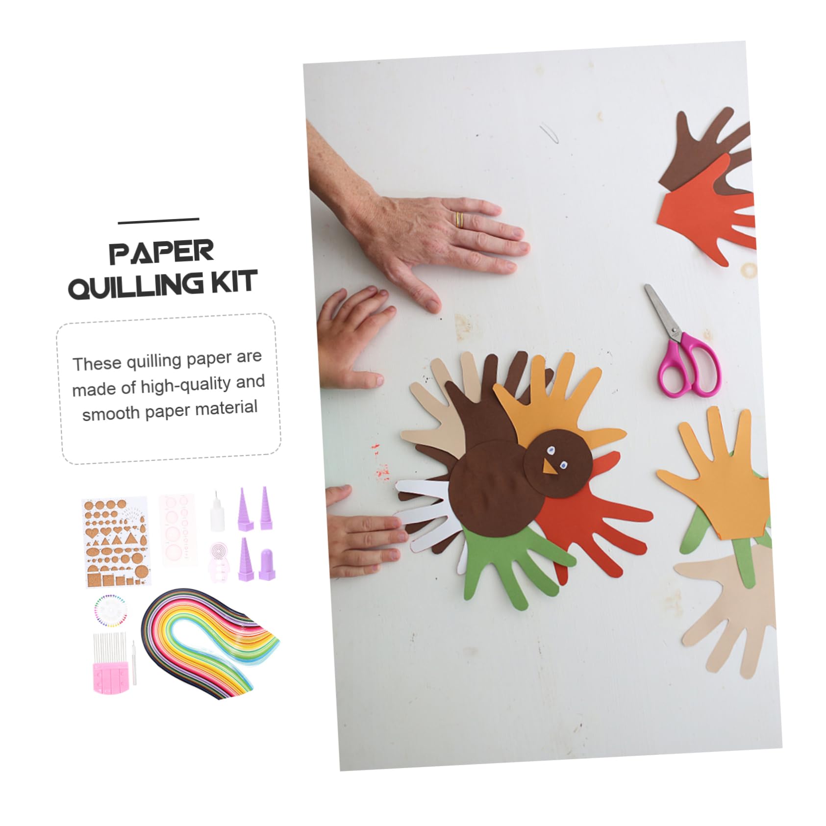 NUOBESTY Papier Quilling Mit Bunten Papierstreifen Quilling-wickelwerkzeug Und Streifen-quilling-papierstift Für Scrapbook-dekorationsset Und Papier-quilling