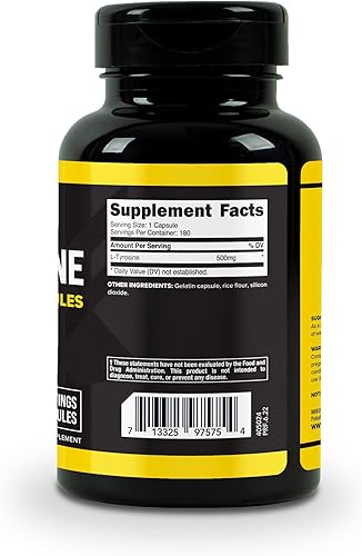 Miniatura 4 de Primaforce Suplemento de L-tirosina, 180 cápsulas, 500 mg por porción