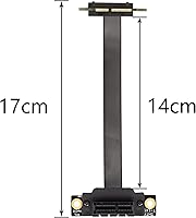 Vista 3 de SinLoon Cable de extensión PCIE 3.0, cable de extensión 36PIN 1X, tarjeta de extensión PCI Express 1X, para chasis 1U, 2U (5.9 in, negro)
