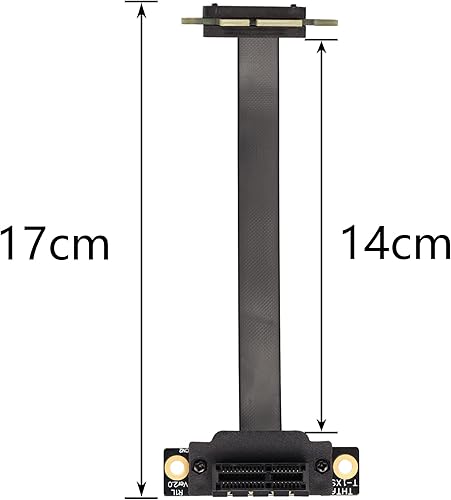 Miniatura 3 de SinLoon Cable de extensión PCIE 3.0, cable de extensión 36PIN 1X, tarjeta de extensión PCI Express 1X, para chasis 1U, 2U (5.9 in, negro)