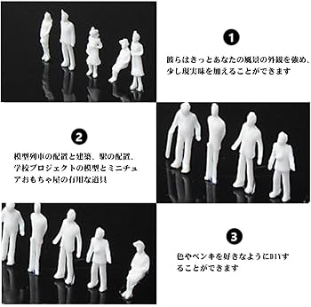 Amazon | 約100体セット ジオラマ 模型 ジオラマ作成 人 白 (1/100