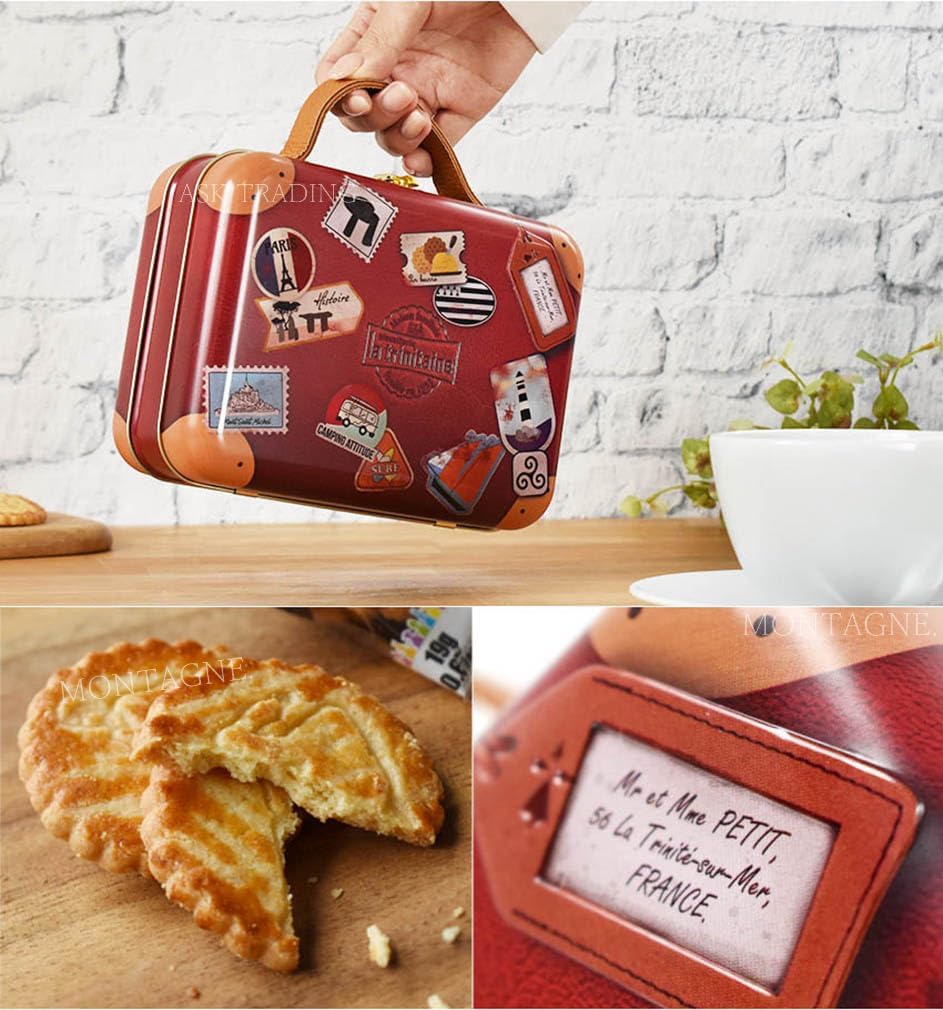 la trinitaine ラ・トリニテーヌ ビスケット クッキー 缶入り プレゼント ギフト 海外 輸入 お菓子 缶 かわいい 商品カードつき スーツケース缶