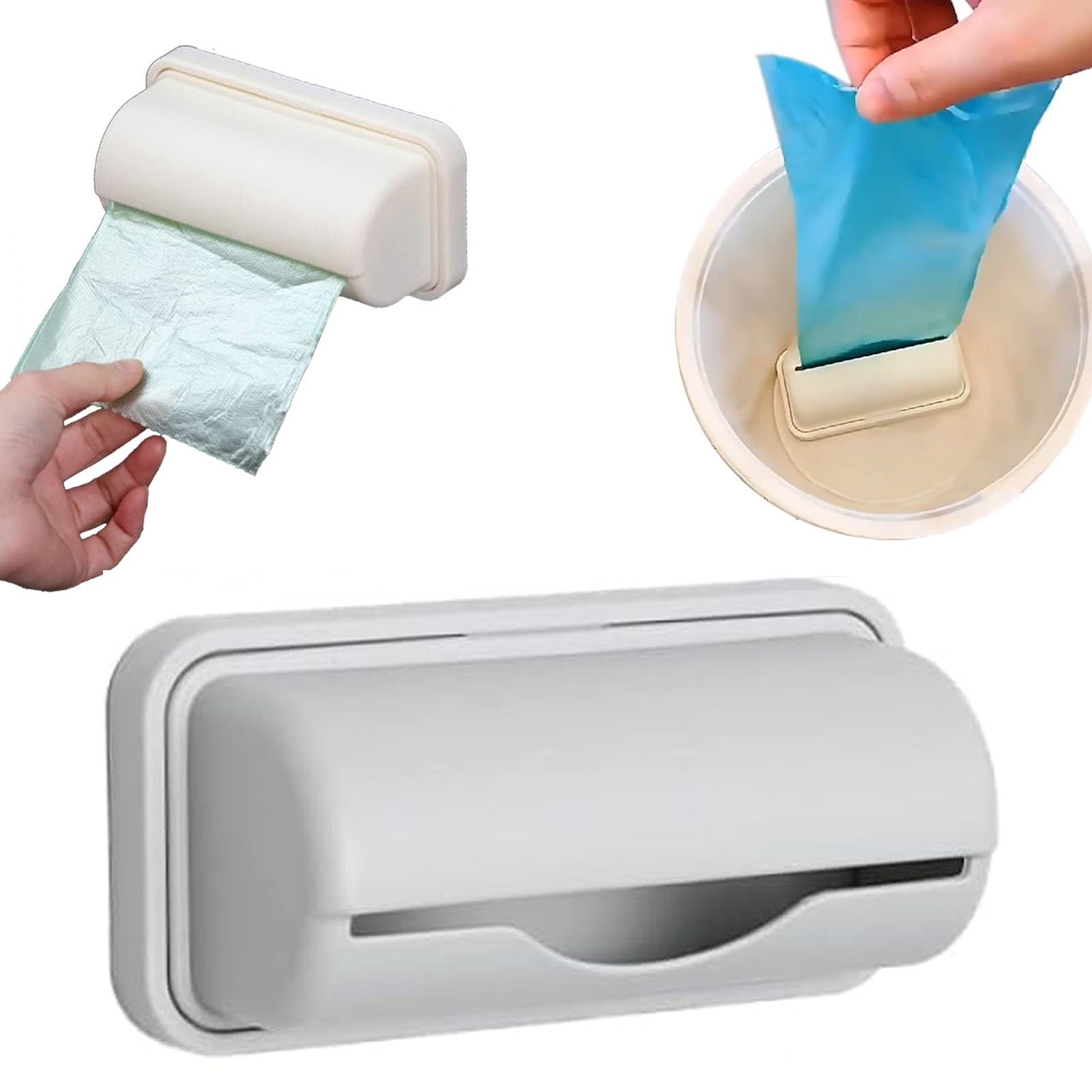 Trash Bag Liner Dispenser, Trash Bag Dispenser for Bottom Of Can, Trash Can Liner Dispenser, Fineliner Small Bin Liner Kit, Small Bin Liner Kit Dispenser, Wall Mount Garbage Bag Dispenser(Gray,1pc)