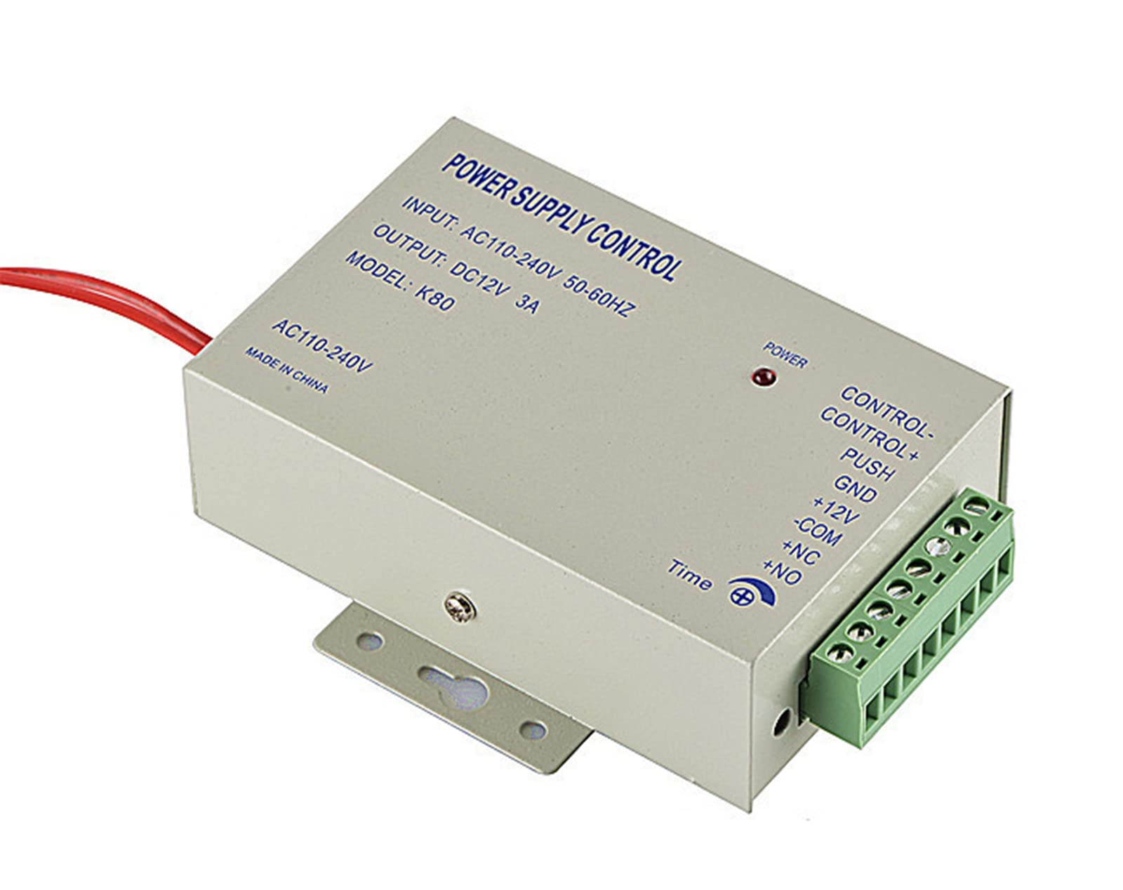 Wangcl Light 12Vdc Access Control Power Supply Switch 3A Time Delay Adjustable Ac100v-260V Input No/Nc Output