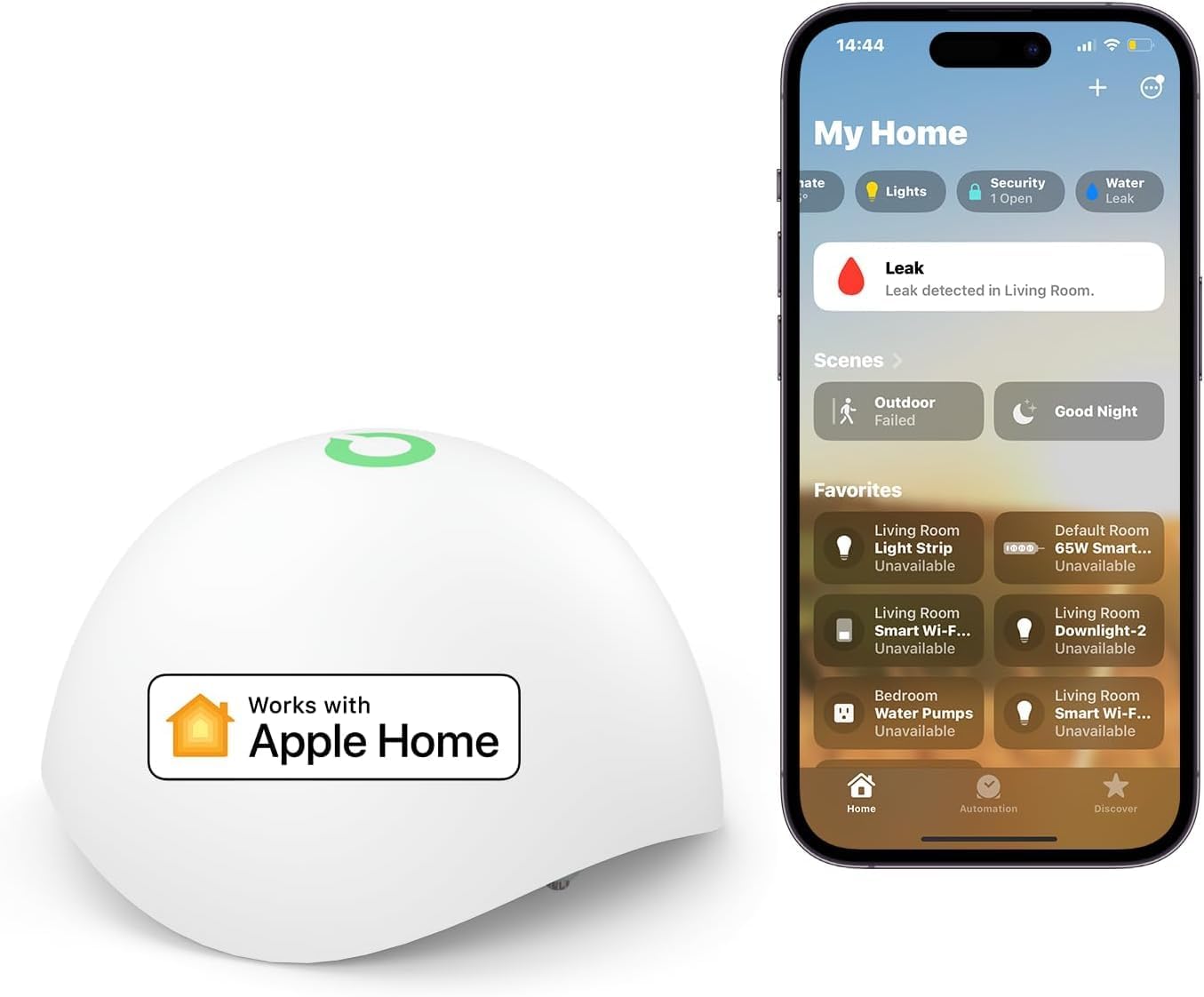 Meross Smart Water Detector for HomeKit, Water Sensor, WLAN Water Alarm
