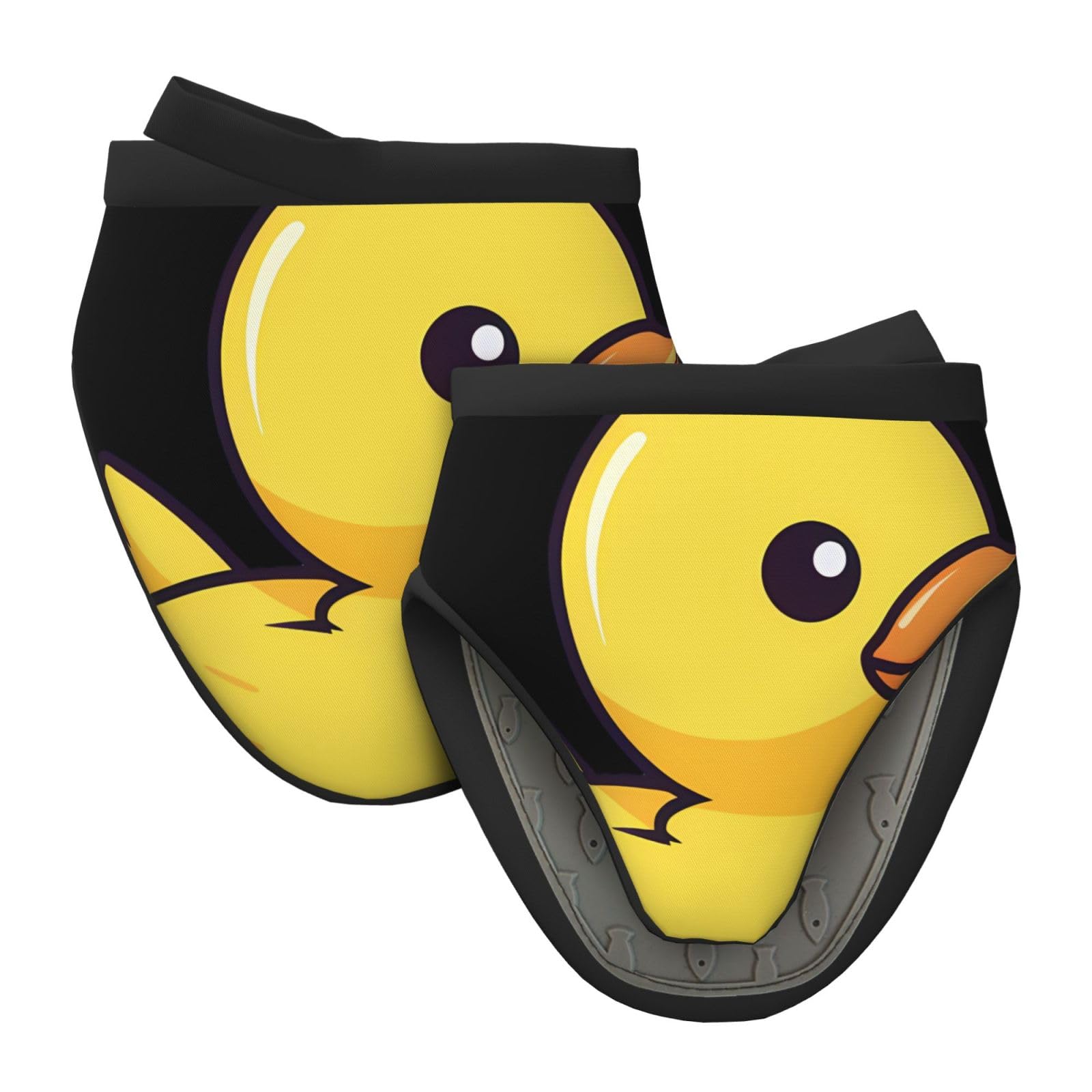 Silicone Oven Mitts, Heat and Slip Resistant Kitchen Mittens 2-Pack Set, Duck Short Soft Oven Gloves