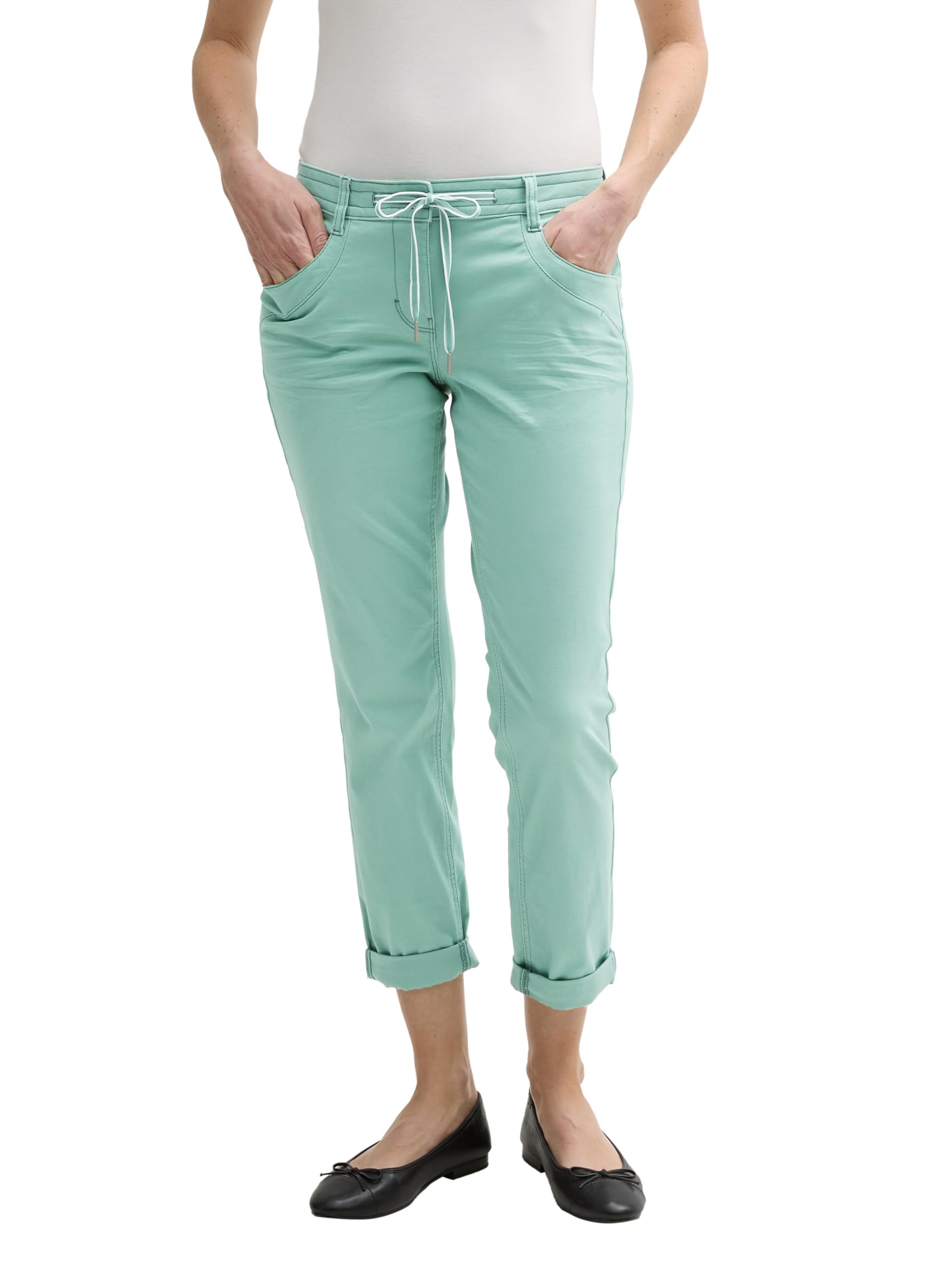 TOM TAILOR Damen Tapered Relaxed Hose mit Kordelzug