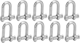 Straight D Shackle, Stainless Steel Shackle D M6 Straight D Shackle Short Stainless Steel D Rigging Shackle Hooks Boat Rigging Hardware Amusement Facilities Amusement Facilities