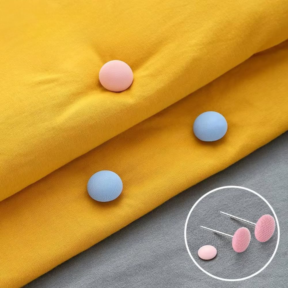 Zemglam Fabric Button Clips – Pack of 8 Mushroom Head No-Sew Quilt Fasteners for Blankets, Curtains, Bed Sheets & Clothing – Reusable Snap Lock Buttons (Blue-Pink) 3