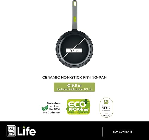 Miniatura 15 de BRA COOKWARE Life - Juego de utensilios de cocina de cerámica de 12 piezas, juego de ollas y sartenes de aluminio fundido reciclado con 2 ollas, 1