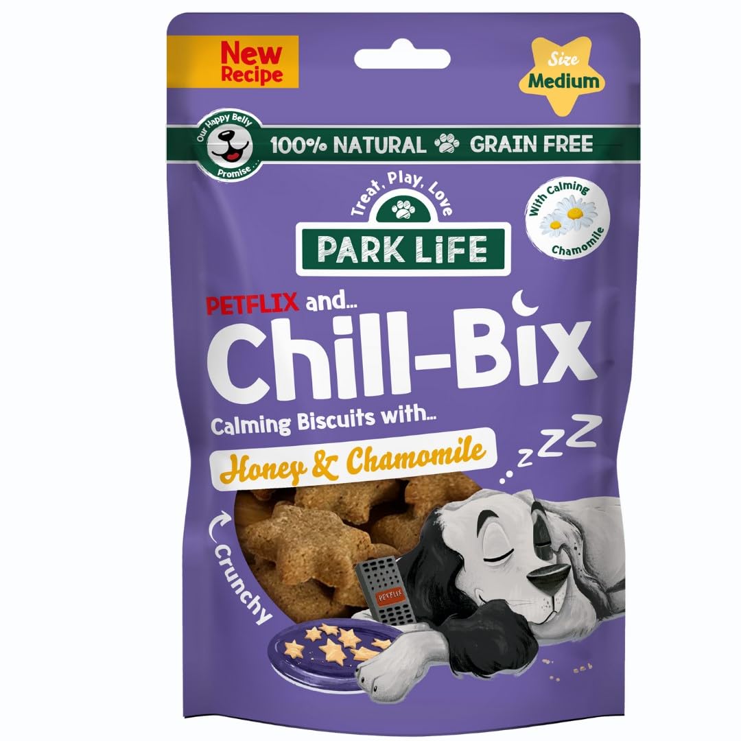 PARK LiFE Chill-Bix Calming Dog Treats, Bedtime Biscuits with Honey & Chamomile