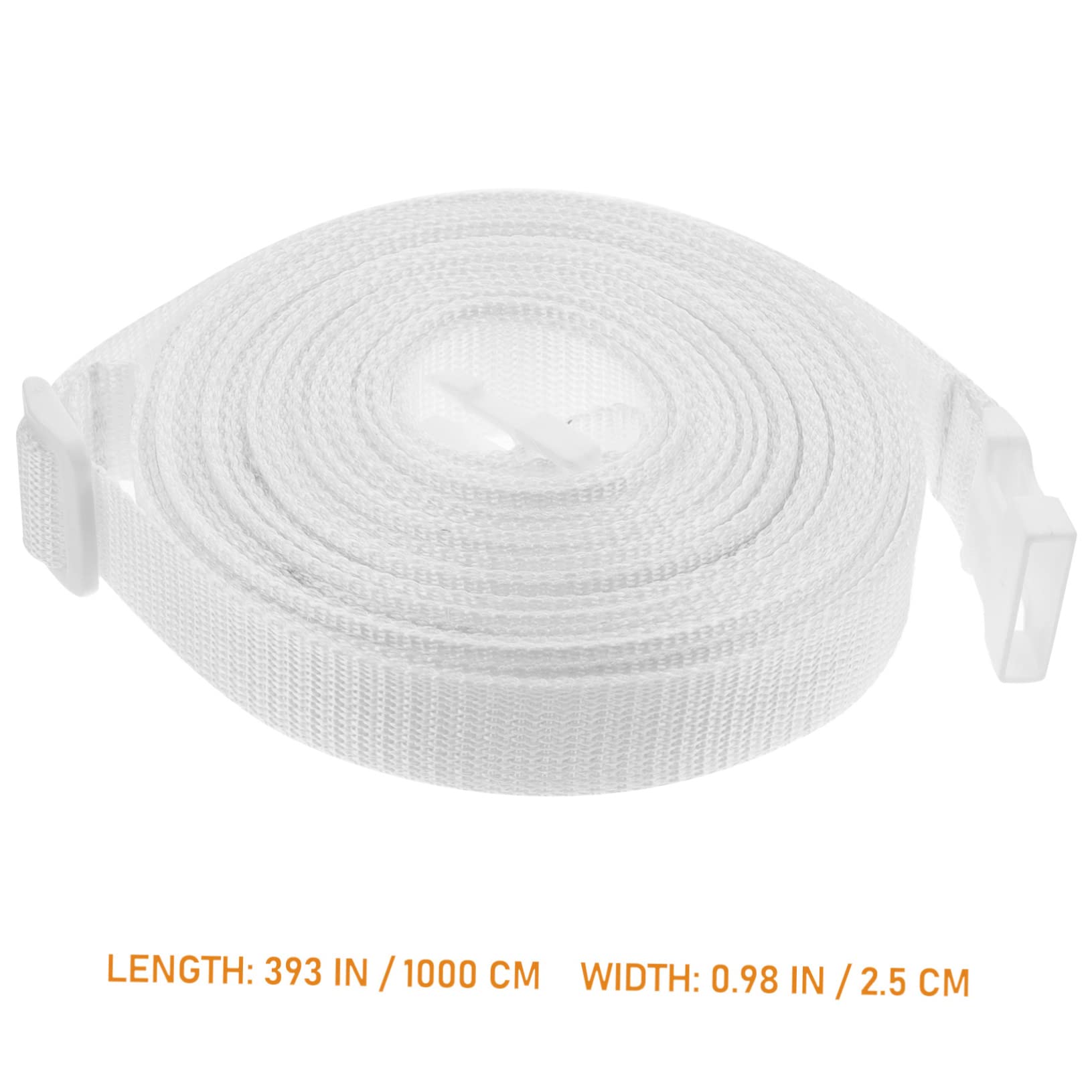 TOPBATHY Ceinture de Connexion pour Lit Jumeau en PP Boucle Réglable | Blanc, Sangle en Webbing PP, Design à Boucle Réglable, Usage Hôtels et Chambres d'Hôtes