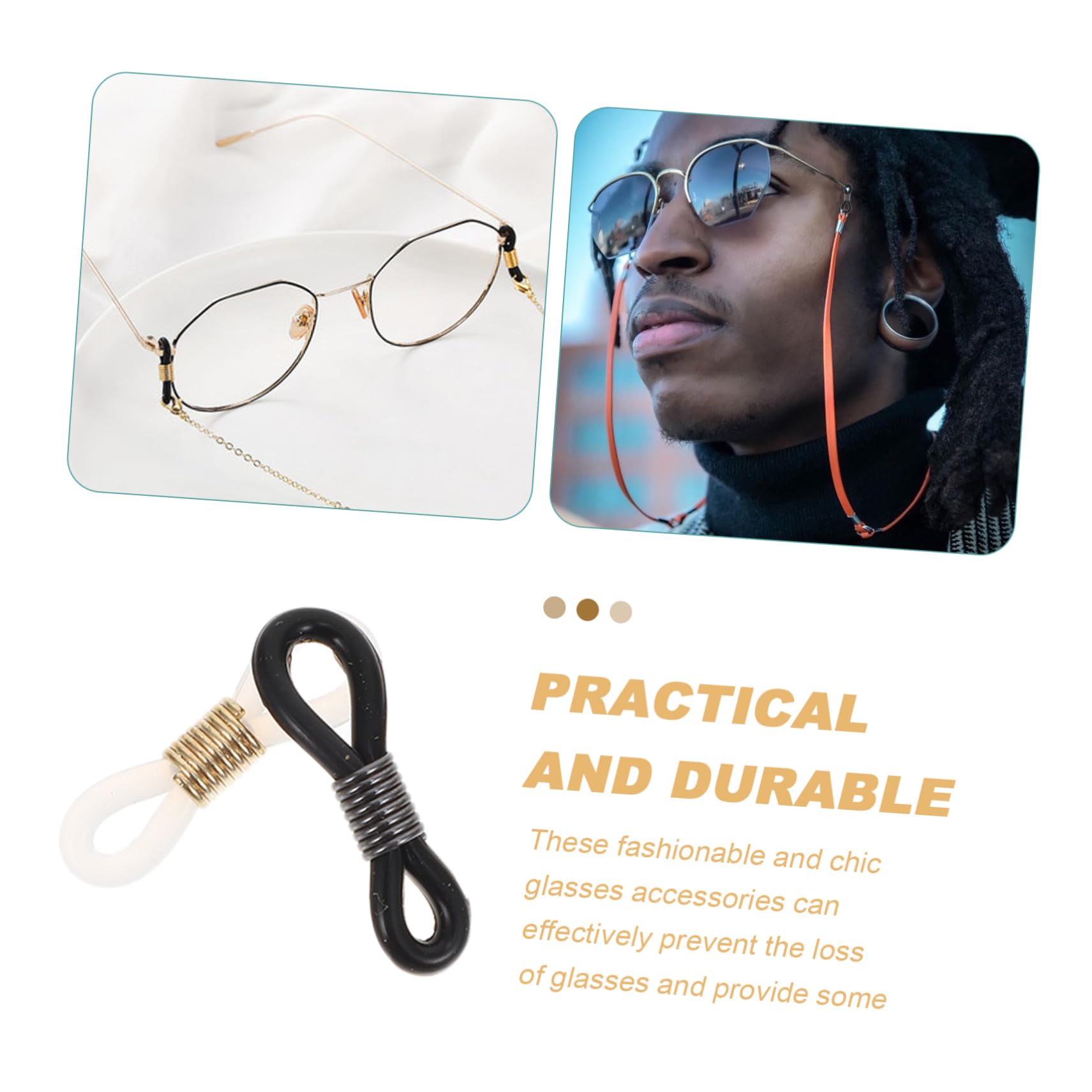 Ipetboom Supports de Chaîne pour Lunettes Antidérapants 20 Pièces Réglables
