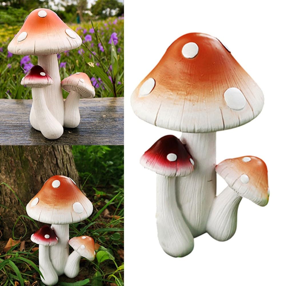 Champignons artificiels pour décoration de jardin extérieure en résine