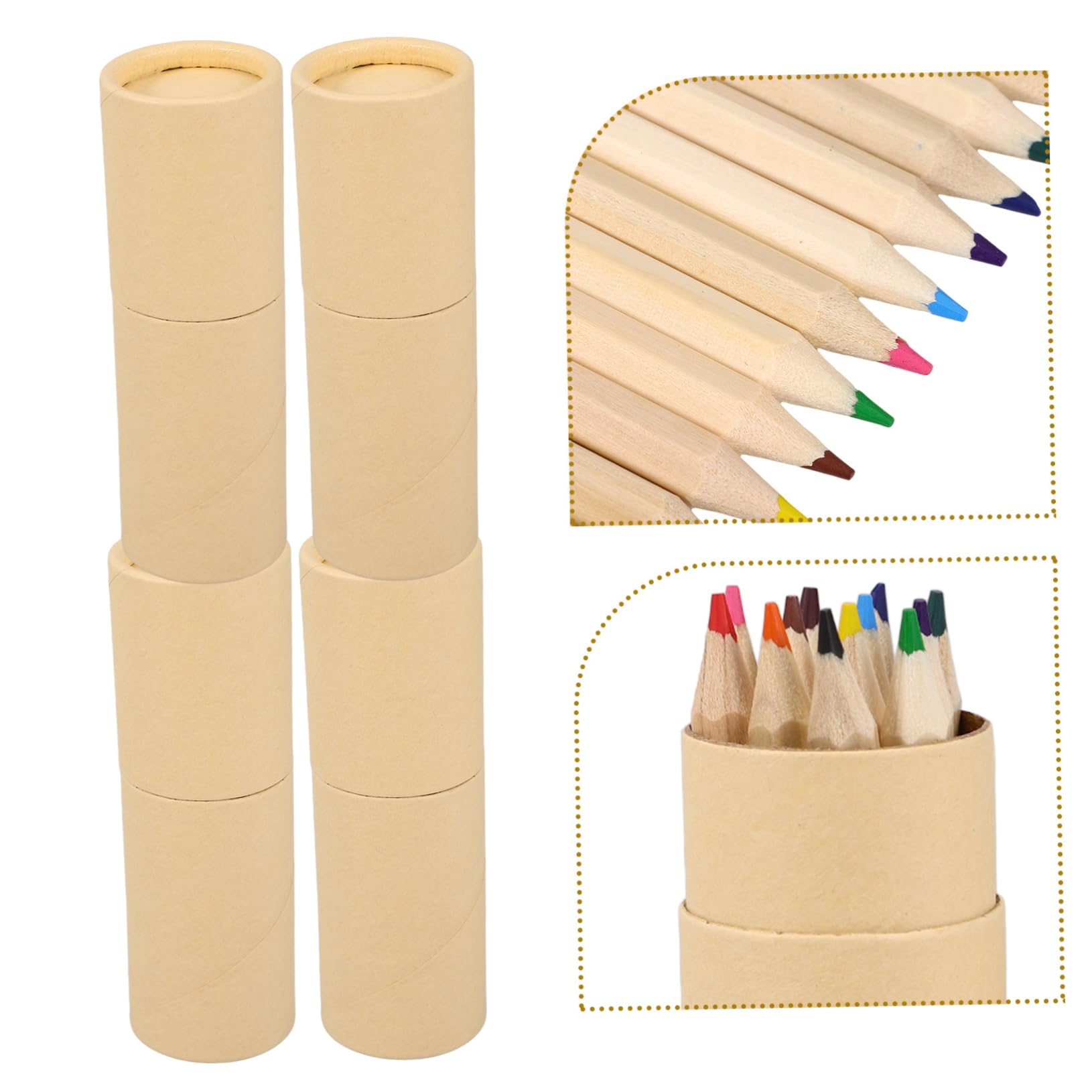 PLAFOPE Crayons de Couleur en Bois Beige, Boîte de 12 pour Dessin