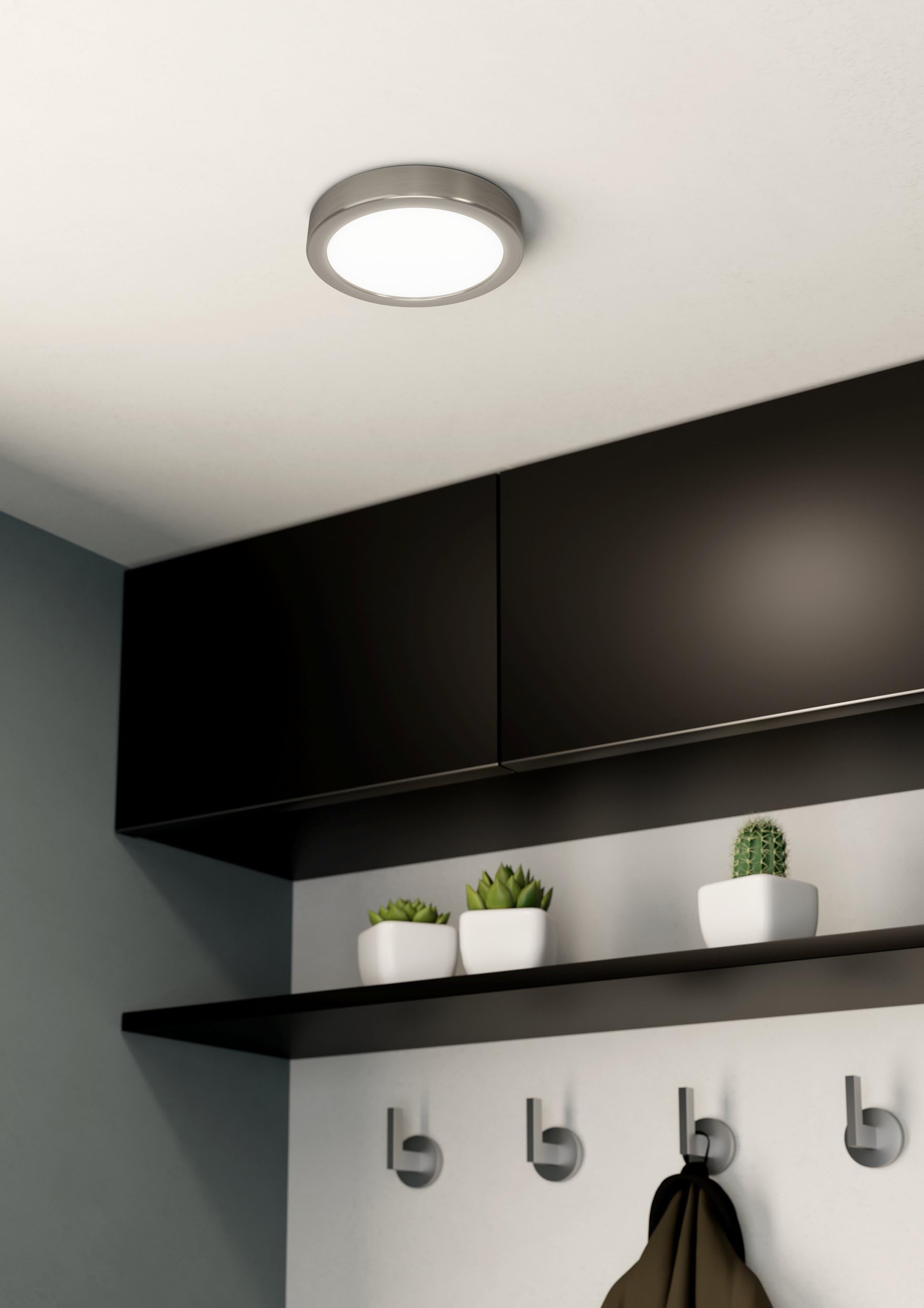 Eglo LED plafondlamp Fueva 5, 28,5 cm, ronde plafondspot met bewegingsmelder, opbouwlamp van metaal en kunststof in wit, plafondverlichting warm wit Eglo LED plafondlamp Fueva 5, 28,5 cm, ronde plafondspot met bewegingsmelder, opbouwlamp van metaal en kunststof in wit, plafondverlichting warm wit