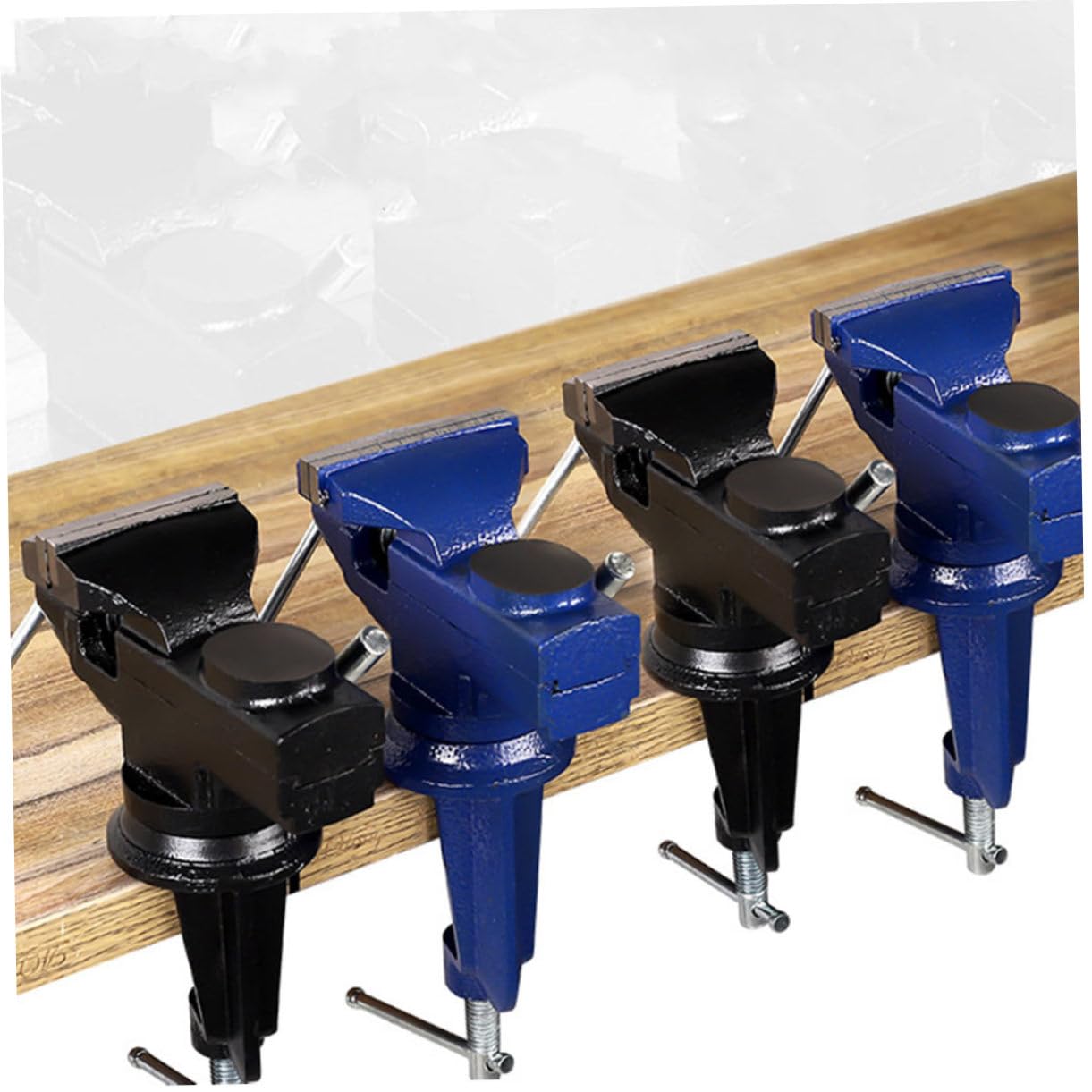 Étau de Table Pivotant à 360 Degrés, Petit Modèle Bleu en Acier