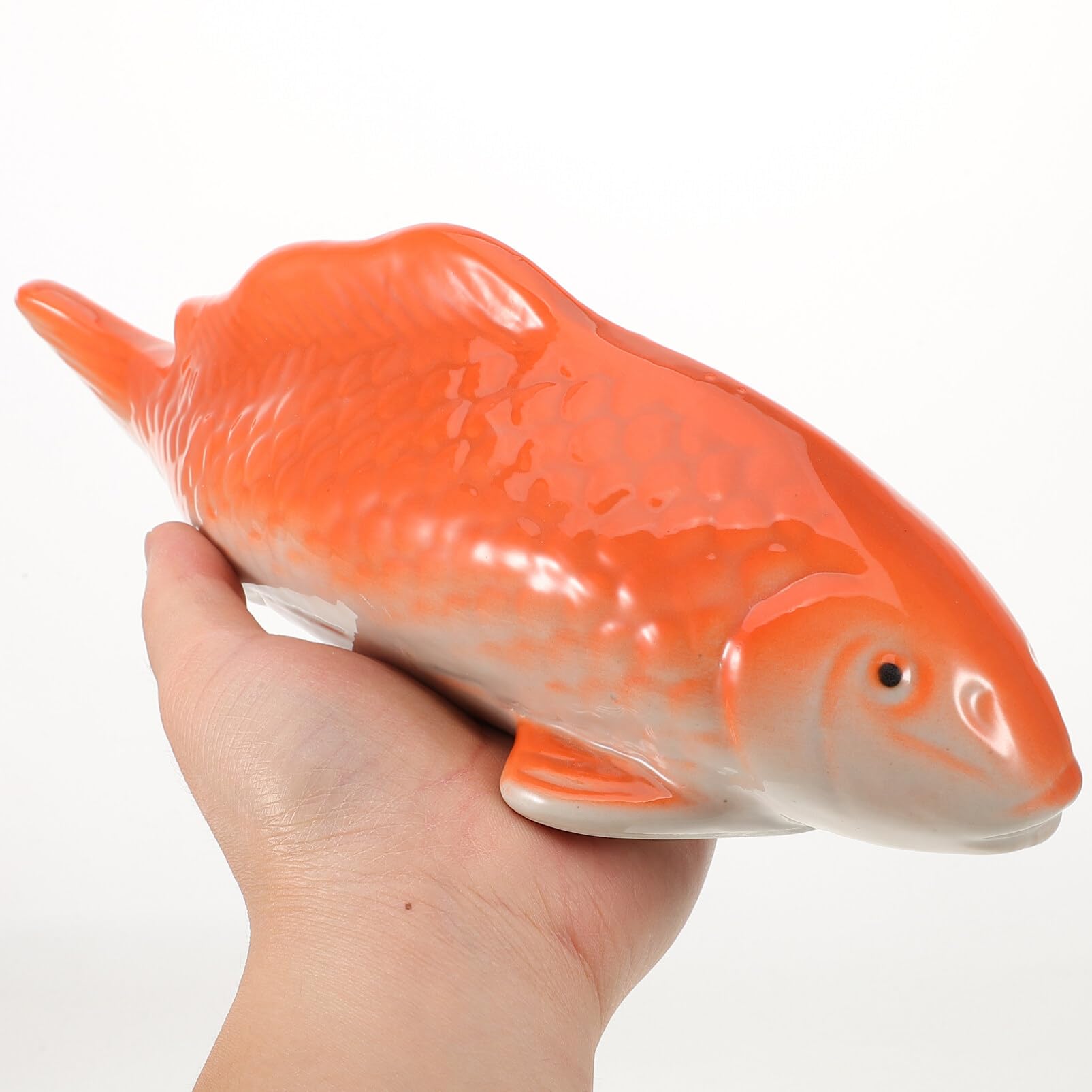 Luxshiny Decorazione Ceramica Forma di Pesce Flottante per Acquario Stile Cinese Accessorio per Pesci e Decorazioni Domestiche