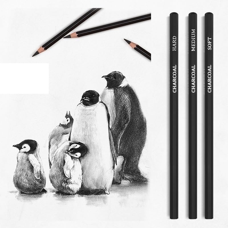 Image of Corslet 31 PC Drawing Pencils for Artists Kit 1 Hb Pencil Kit with A5 Sketch Book Sketching Kit Charcoal Pencil Art Supplies for Artist Blending Stump Sketch Pencils Set for Artists Drawing Kit Set
