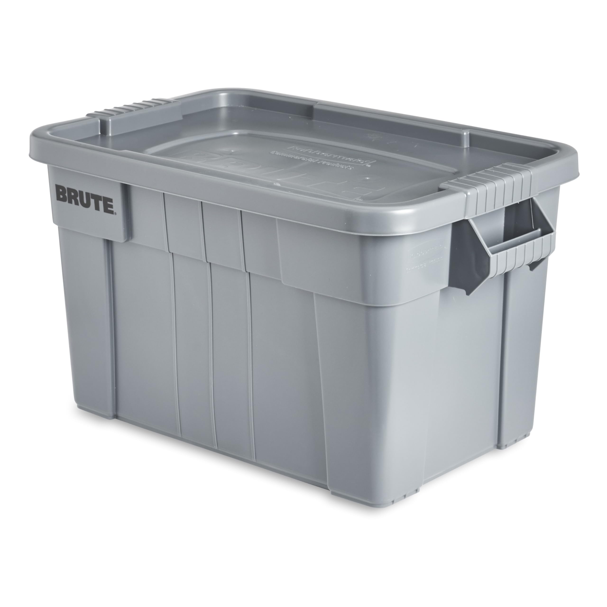 BRUTE Tote Storage Bin with Lid, 20-Gallon, Gray, Rugged/Reusable Boxes for Garage/Moving/Camping/Basement Storage/Kitchen/Warehouse/Outdoor, Pack of 1