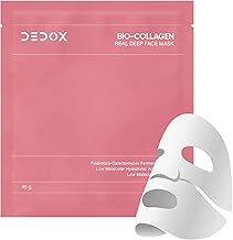 DEDOX Bio-Collagen Real Deep Mask - Collagen Face Mask, Hydrating Overnight, Pore Minimizing, Elasticity Improvement,Korean Glass Skin Hydrogel Mask for Deep Hydration 45g | Korean Skincare