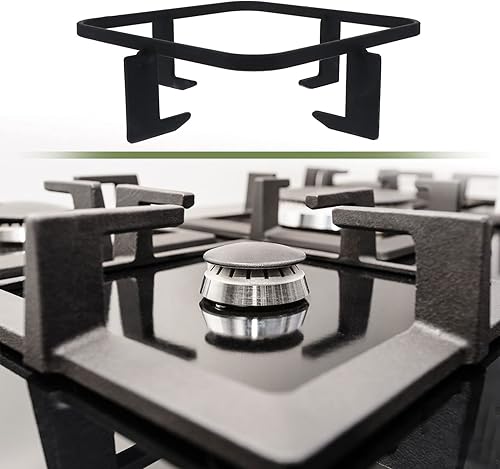 Miniatura 4 de Uonlytech Cubiertas para quemadores de gas de hierro fundido, anillo de soporte para wok, 7.8 in cuadrado para quemador de gas, salvamanteles,