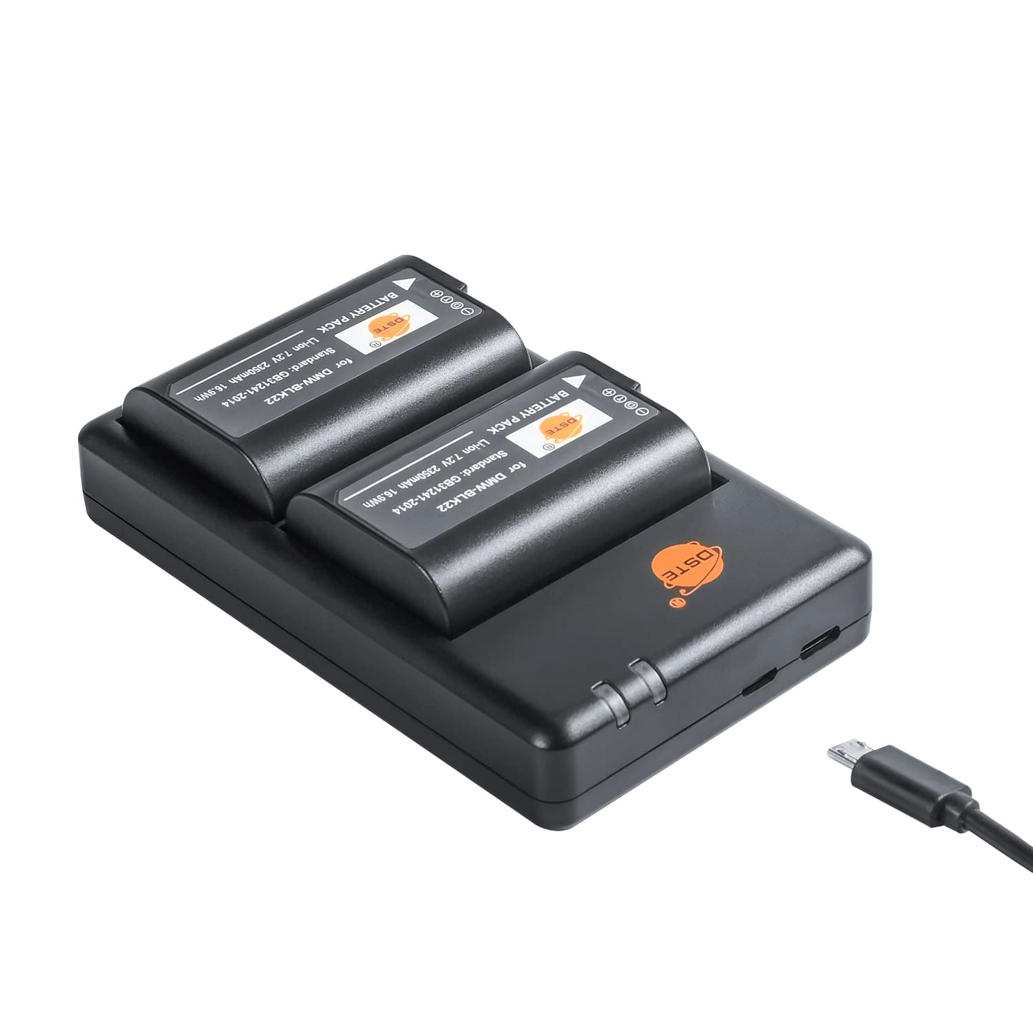 DMW-BLK22 Batteria al litio (2 pacchi) e caricatore doppio compatibile con DMW-BTC15 e DC-S5 DC-S5KK GH6 Camera,Sigma BP-61 Battery