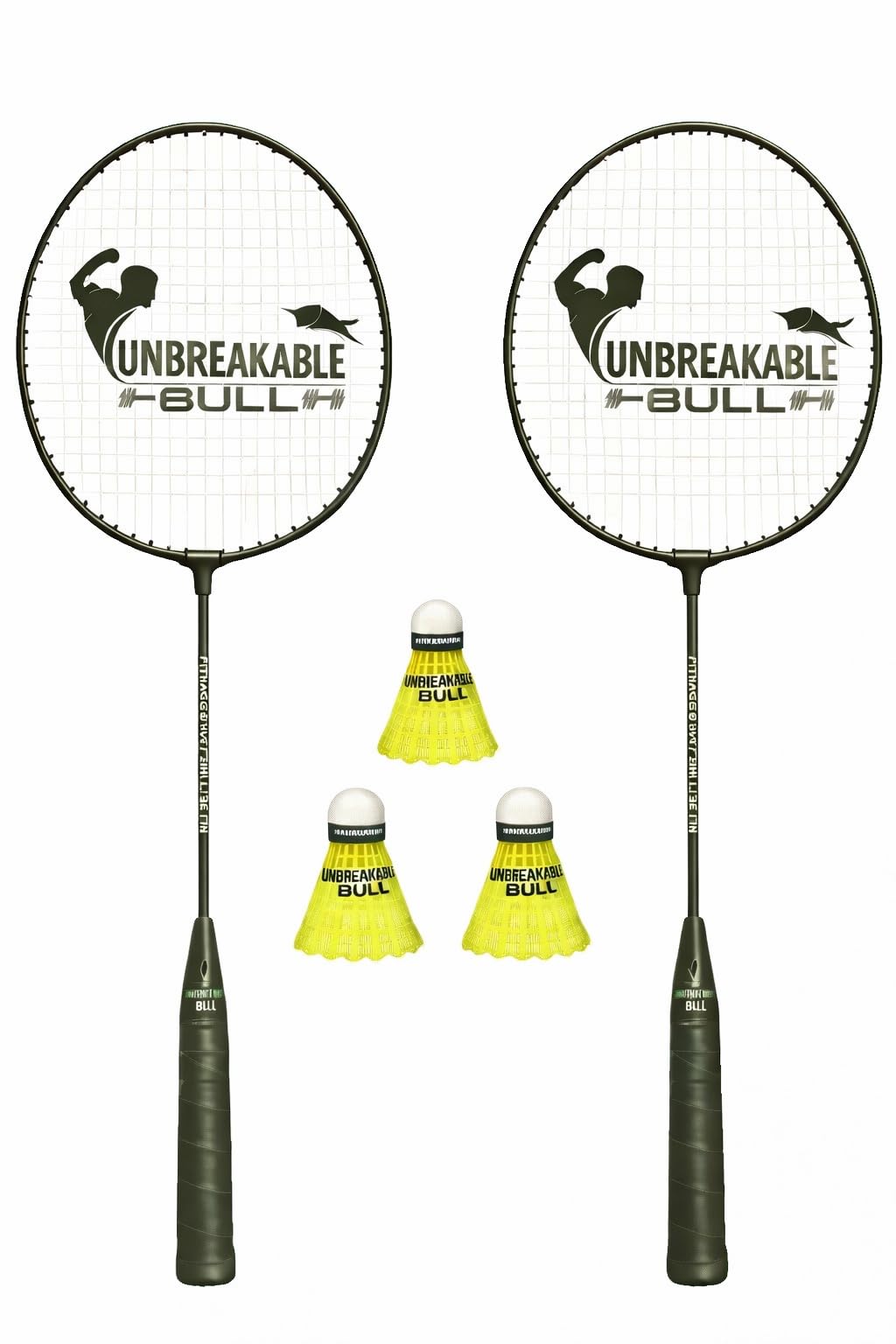 Badminton Racket Combo Set with Shuttlecocks 3pc | Strong Grip Lightweight Bat for Training & Practice Play Silver/Black-picture-29